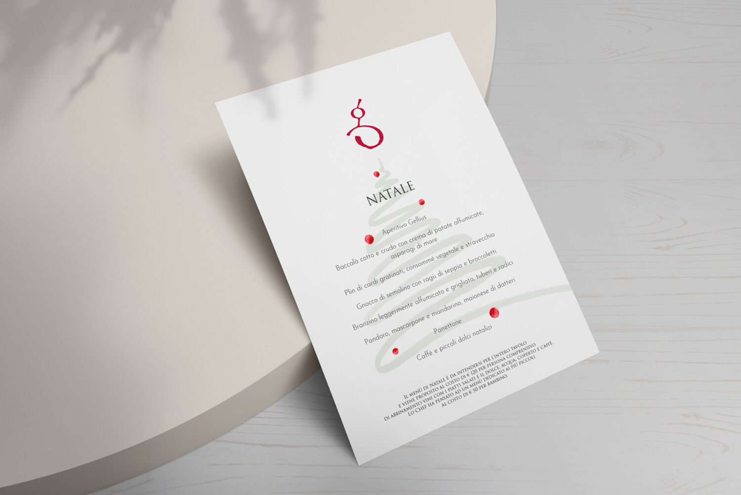 mockup biglietti natale ristorante stellato Gellius